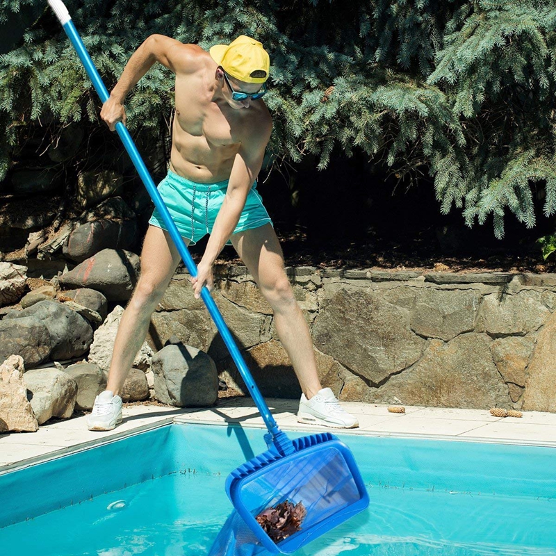 Skimmer Net, Heavy Duty Leaf Rake Cleaning Tool, Fine Mesh Net Bag Catcher