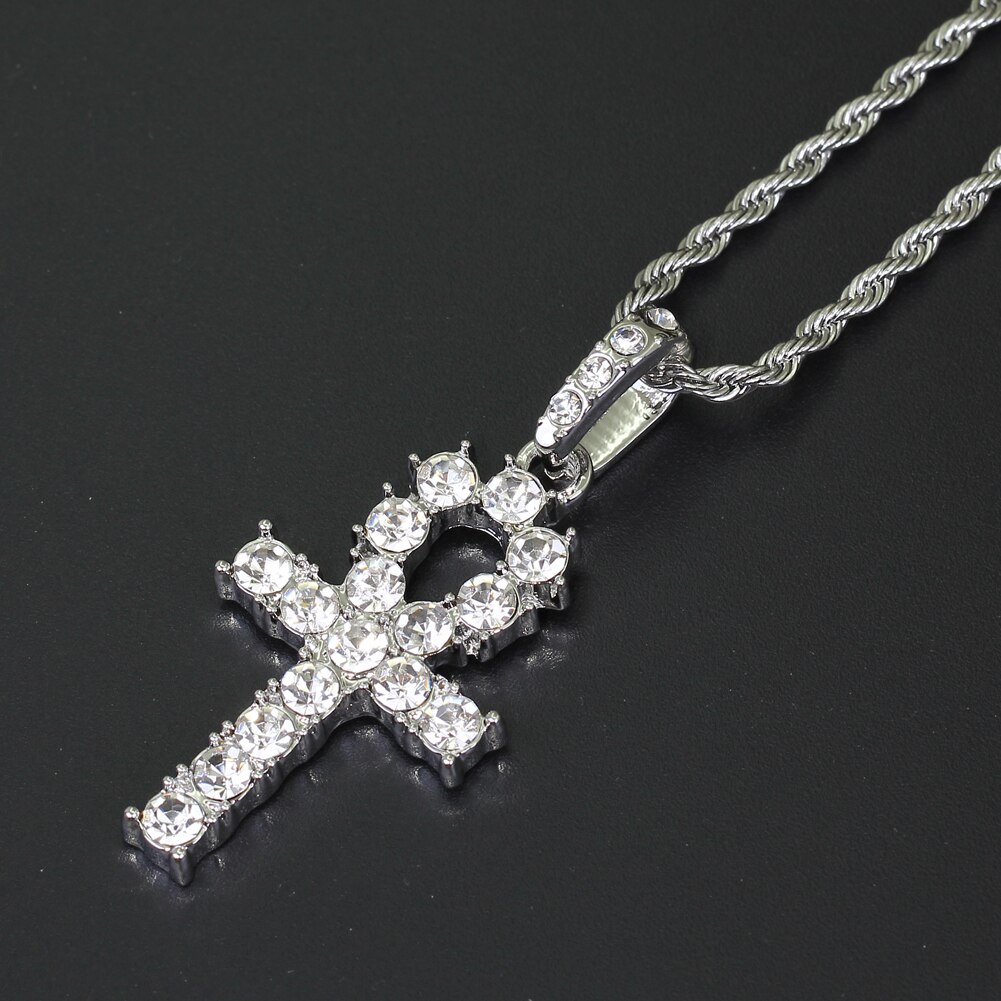 Ausverkauf 9 stile Hip Hop Kristall Cartoon Anhänger Halskette Schmuck für männer ICED OUT BLING BLING N01: N006 silver