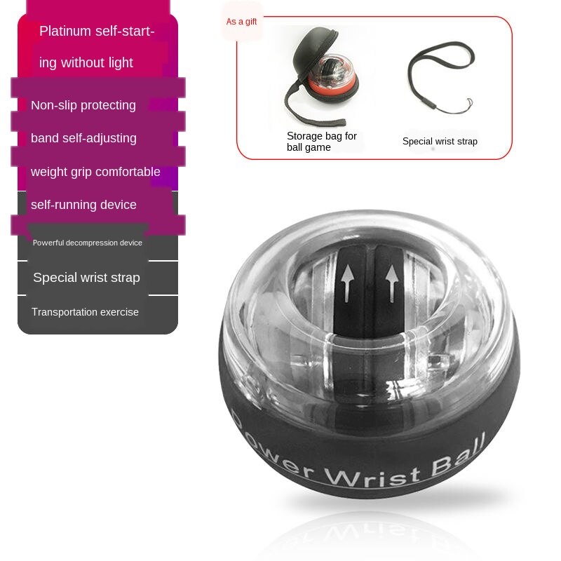 Rainbow Led Muscle Power Ball Wrist Ball Trainer Relax Gyroscope Powerball Gyro Arm Exerciser Strengthener Fitness Equipments: Beige