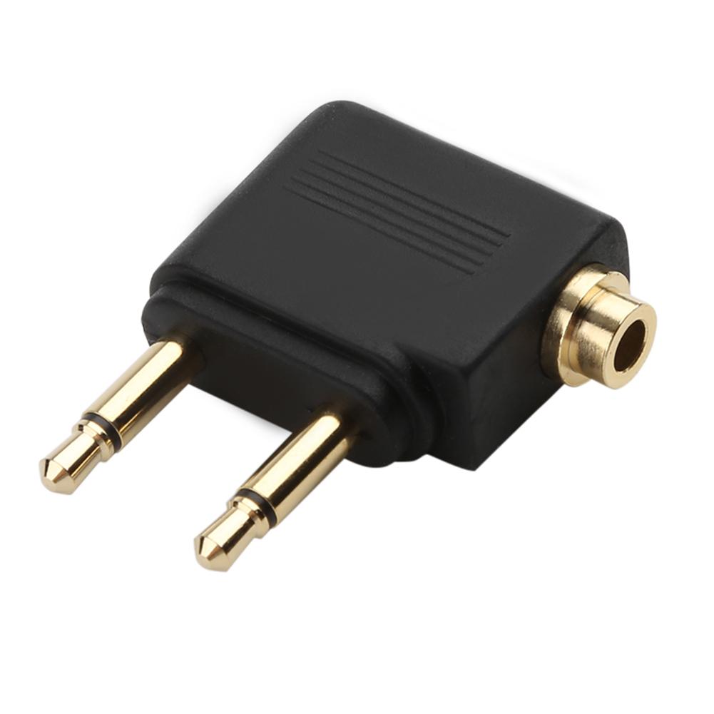 Plug Adapter Jack Audio Hoofdtelefoon Converter Adapter Headset Connector 3.5 Mm Voor Luchtvaartmaatschappij Vliegtuig Reizen Oortelefoon: 1pcs