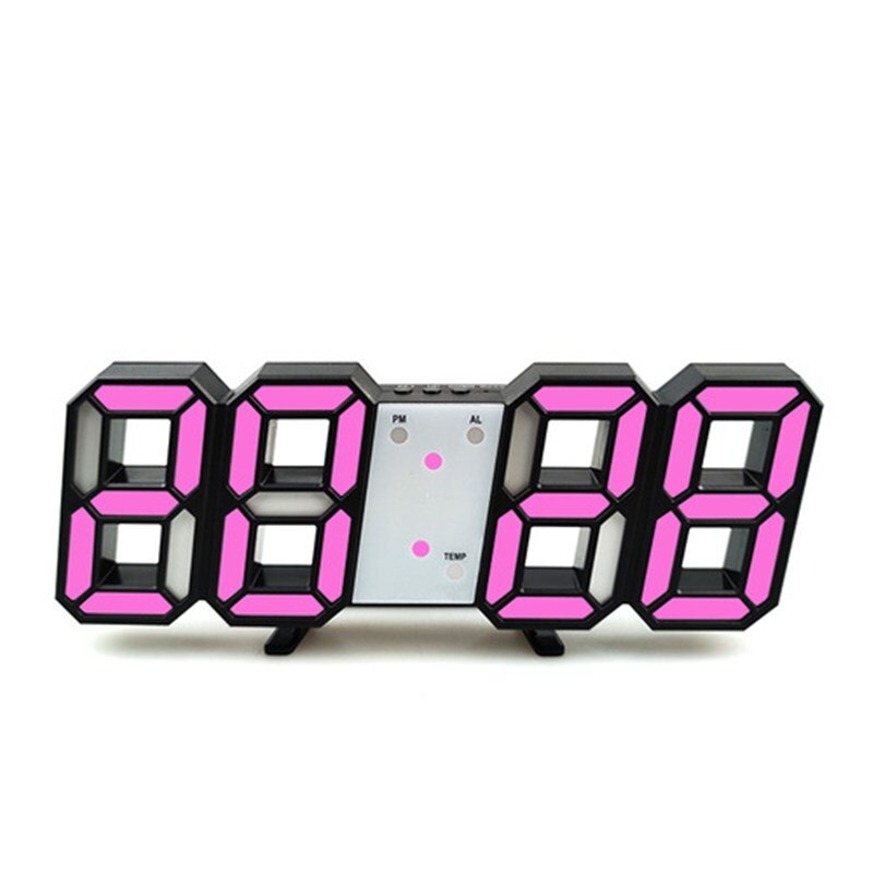 LED Digital Wall Clock with 3 levels Brightness Alarm Clock Wall Hanging Clock Wall clock Home decor Digital Clocks: Pink