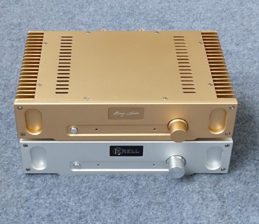 Gold / Silver 1969 All Aluminum Amplifier Chassis / Class A Amplifier Shell / AMP Enclosure / Case / DIY box (336*75*208mm)