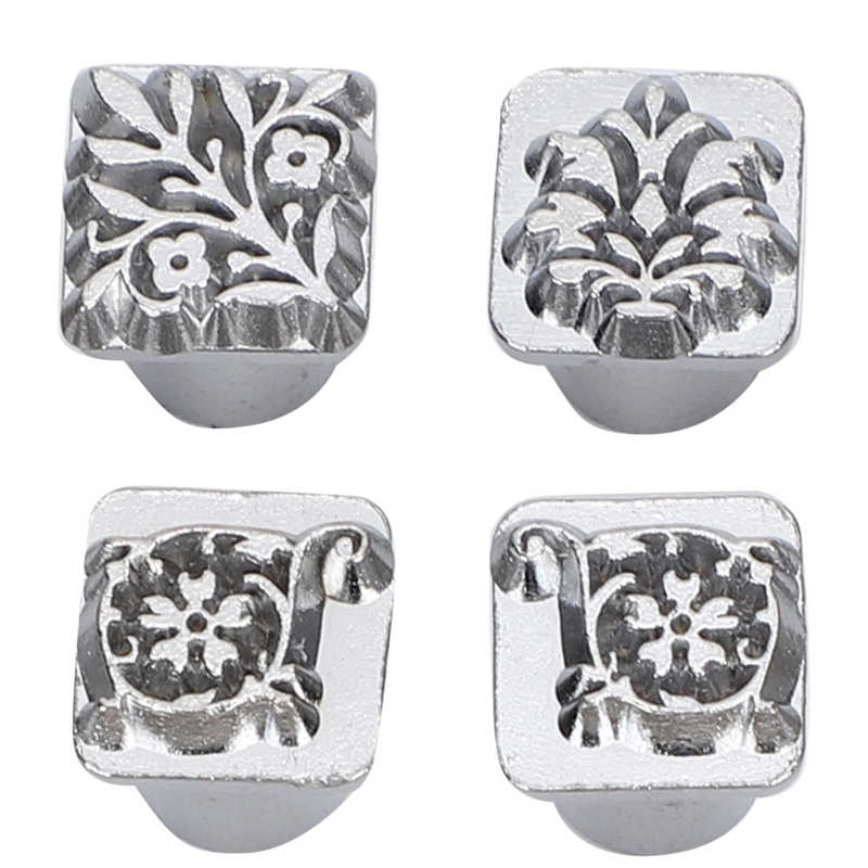12 st metall stämpel stansverktyg tang dynastin blomma gör det själv vegetabiliskt läder stamper läder hantverk utskrift punch stämplar set