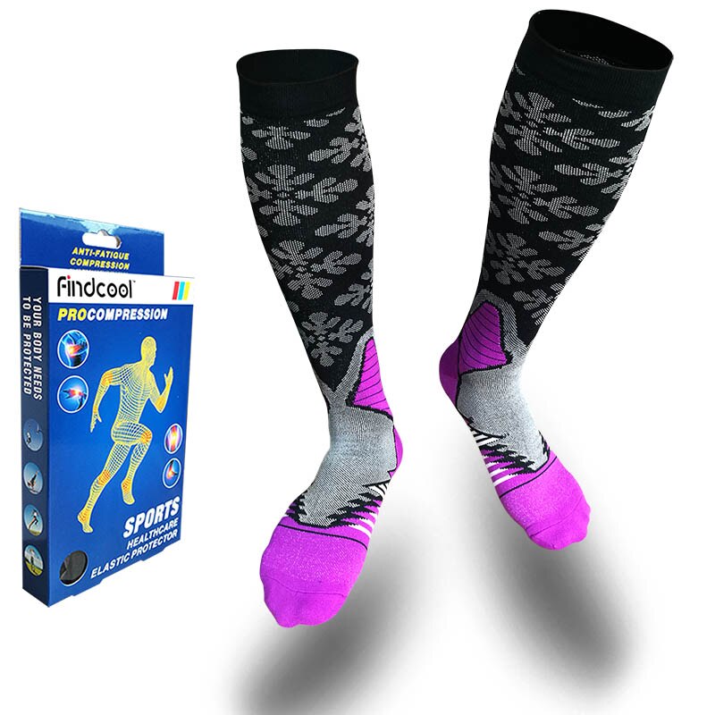 FINDCOOL Absolvierte Kompression Socken Für Krankenschwestern Radfahren Läufer Fitness Gewichtheben Mutterschaft Lehrer Für Mann Frauen: Purple / EUR 36-40