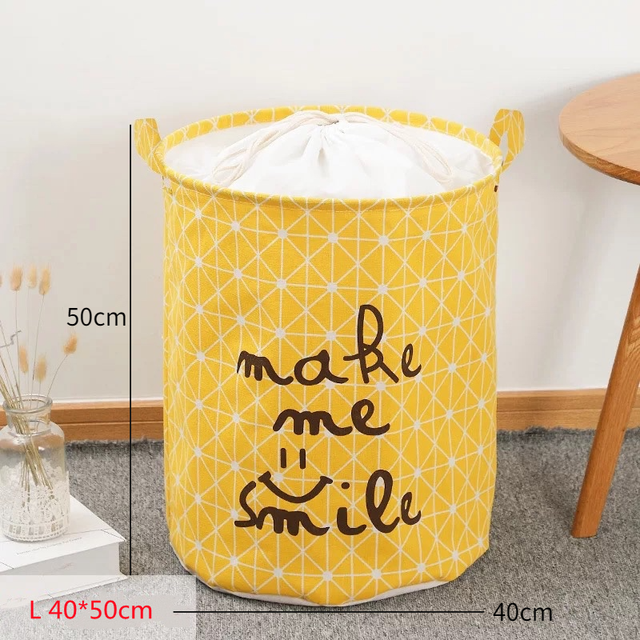 Foldable Laundry Basket for Dirty Clothes Multifunction Clothing Storage Baskets Large Capacity Toys Organizador Basket for Home: Yellow 40-50cm