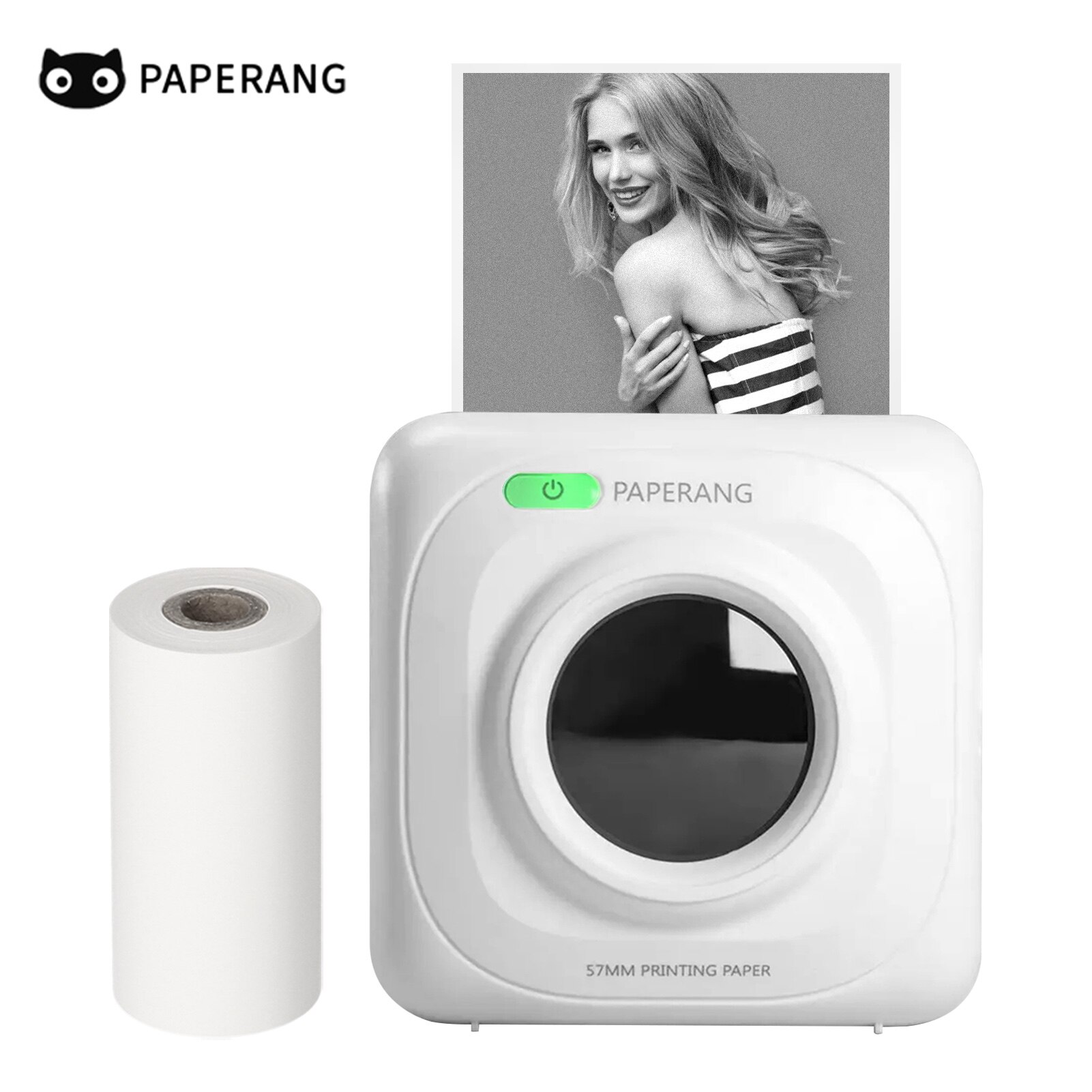 PAPERANG-Impresora térmica de bolsillo P1, dispositivo de impresión portátil, inalámbrica, BT, móvil, 200dpi, para fotos, recibos, notas, etiquetas: White