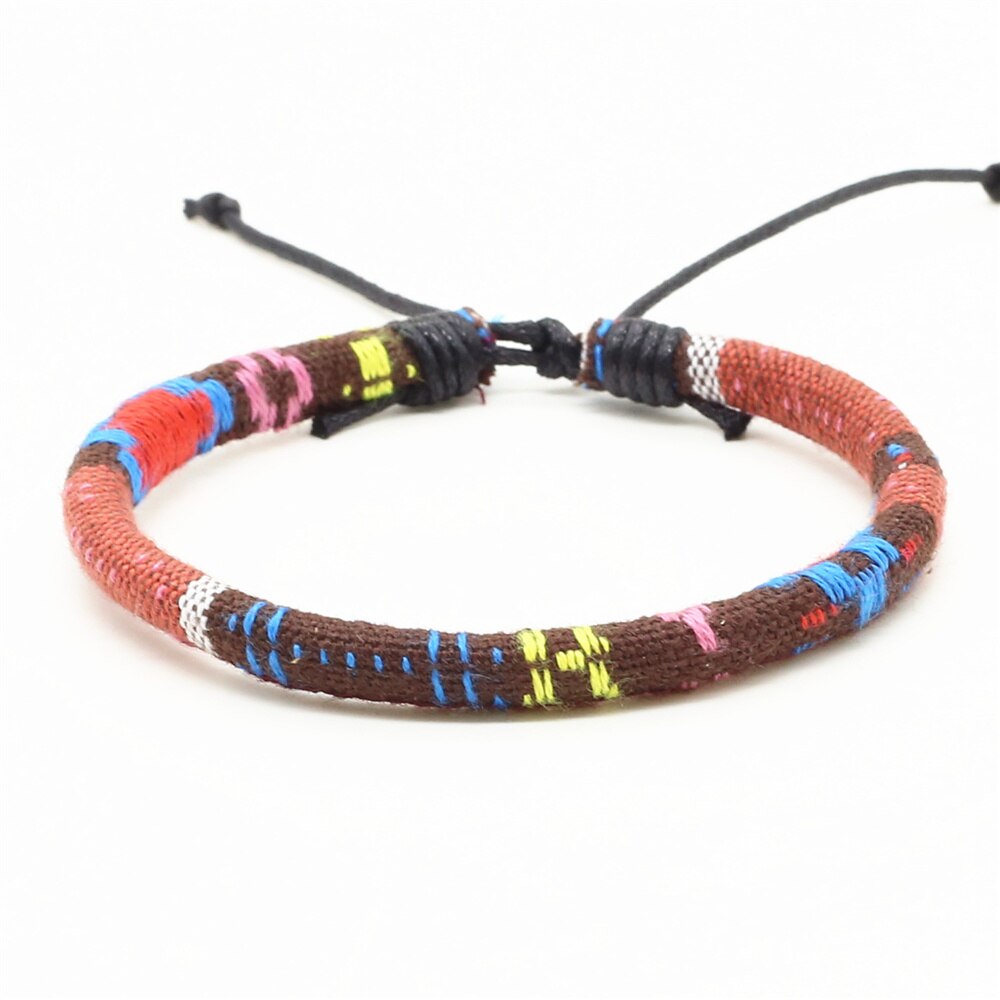 Nouveauté fait à la main à la main tissage tressé Femme Homme Femme mâle hommes coloré femmes Bracelet bijoux accessoire: style 1