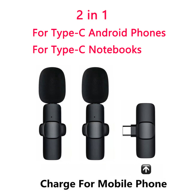 Ojal Lavalier micrófono de solapa inalámbrico Bluetooth Mini micrófono para teléfono PC móvil pequeño Micro pequeño corbata Mike Mikrofon USB: orange