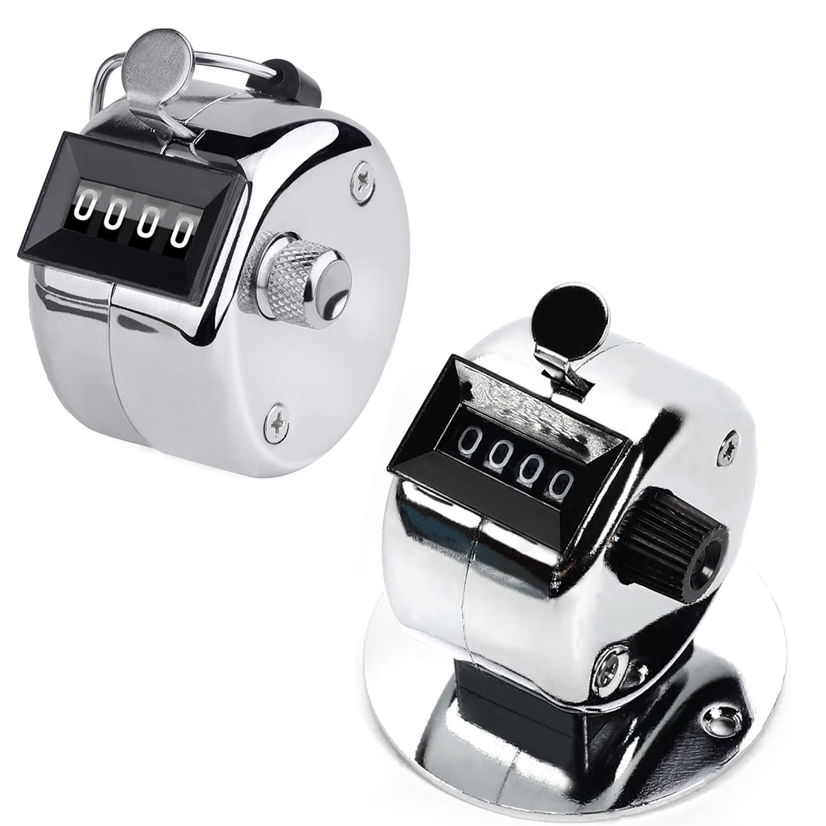 Metal Handheld Tally Counter 4-Digit Number Count Clicker,Mechanical Counters Clickers Pitch Counter for Coaching, Fishing, Golf