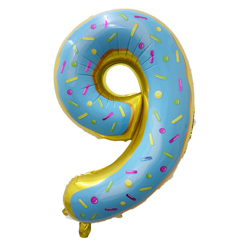 32 Inch Doughnut Number Balloons Digit Helium Balloon Birthday Party Wedding Anniversary Decorations Figure Ballon: Fluorescence Yellow