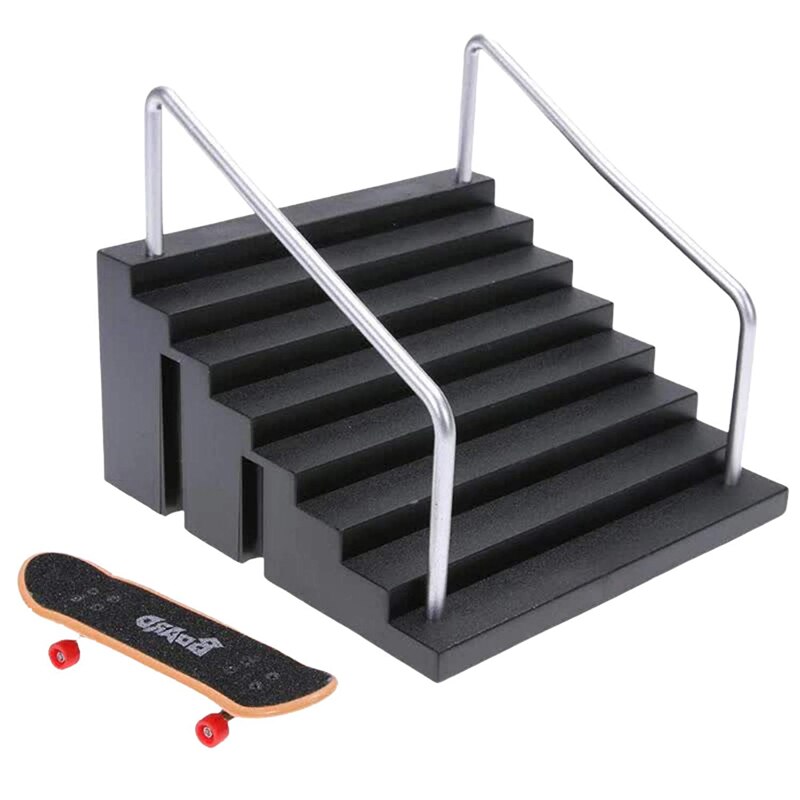 -vinger skateboard locatie scène rekwisieten set vinger skateboard en trap set trap met twee leuningen voor mini skateboards