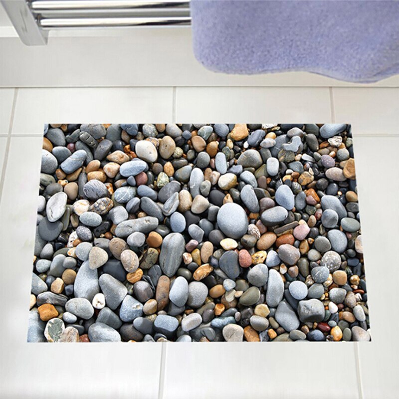 Antidérapant galet salle de bain tapis de bain PVC salle de bain douche cuisine sol 3D autocollants tapis maison salle de bain décor tapis ensemble: Default Title
