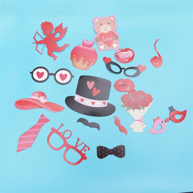 Funny Valentines Day Photo Props Set Wedding Party Decoration Photo Booth Props Set Photography Accessories