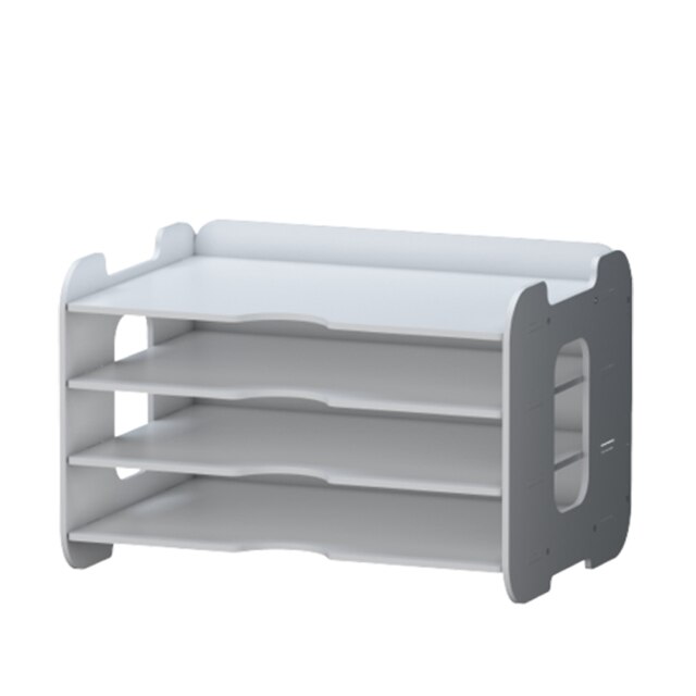 DIY Document Trays White 3 Layers File Tray For Magazine Paper Stand Office School List Supplies Desk Organizer Storage Box: Default Title