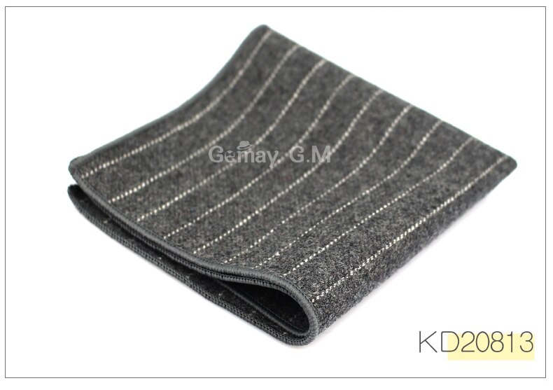 Wool Handkerchief For Men Suit Solid Pocket Square Business Hankies Classic Striped Hanky Plaid Pocket Towel: KD20813