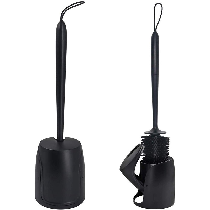 Toilet Brush with Holder, Silicone Brush Toilet Brush Cleaner for Bathroom Cleaning Supplies: Default Title
