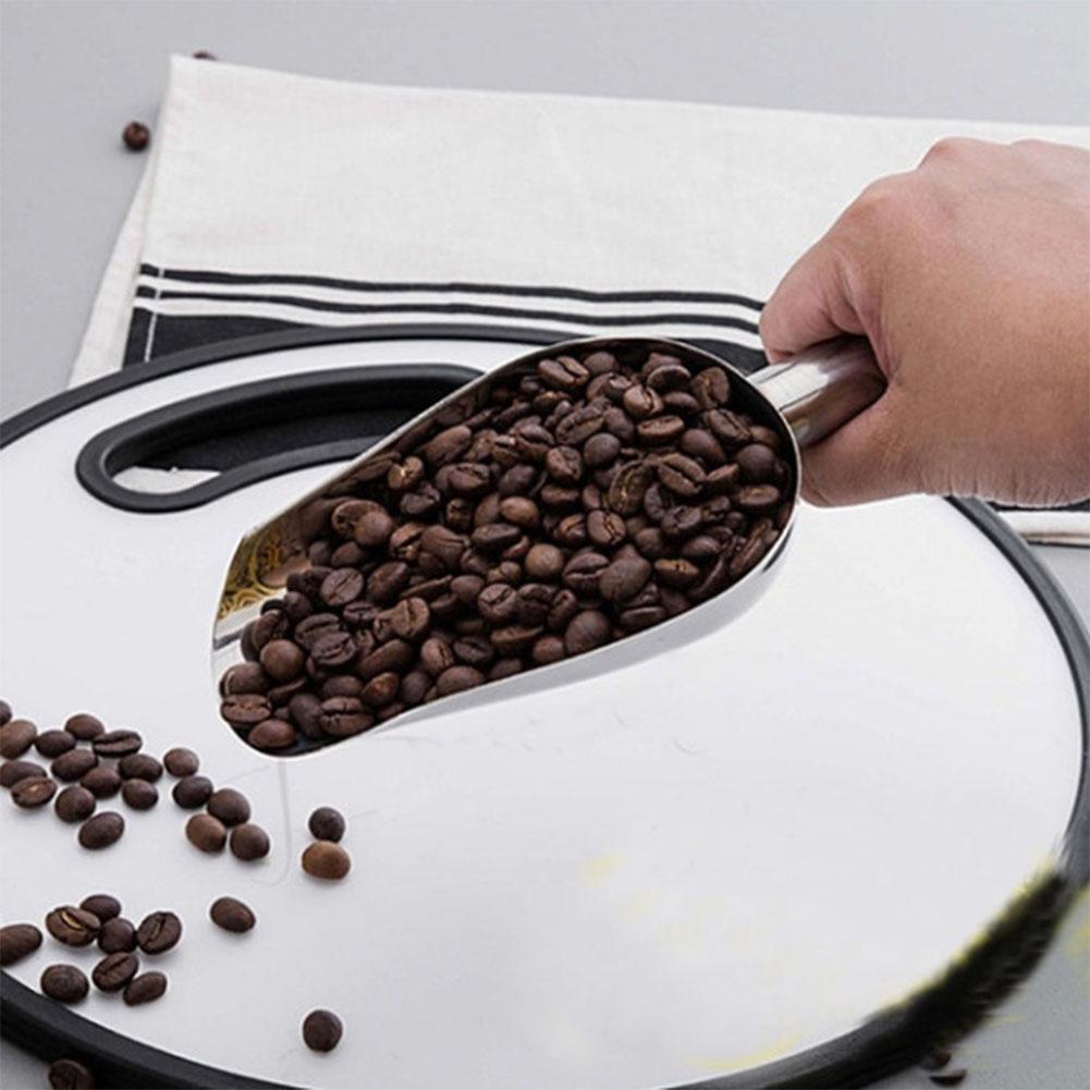 Functional Stainless Steel Shovel Ice Scoop Kitchen Bar Sugar Flour Buffet Dry Foods Shovel Scoops