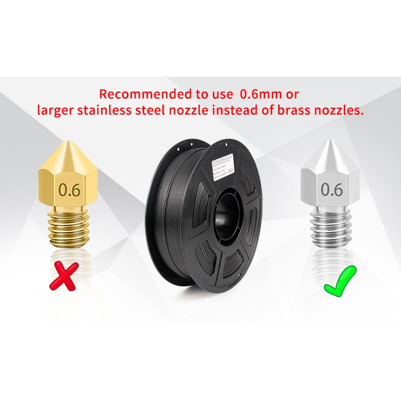 Filamento PETG de fibra de carbono de 1,75mm, filamento de impresora 3D PETG resistente al desgaste y al calor, filamento de fibra de carbono, carrete de 1kg/0,25kg