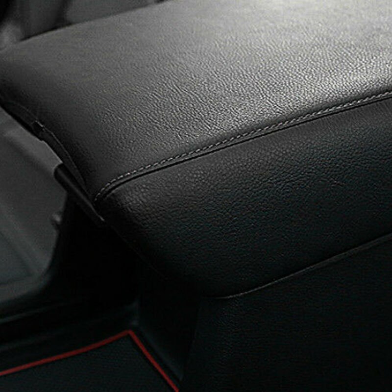 Zwarte auto lederen armsteun pad mat kussen beschermer voor honda crv armsteun box pad cover auto-styling accessoires