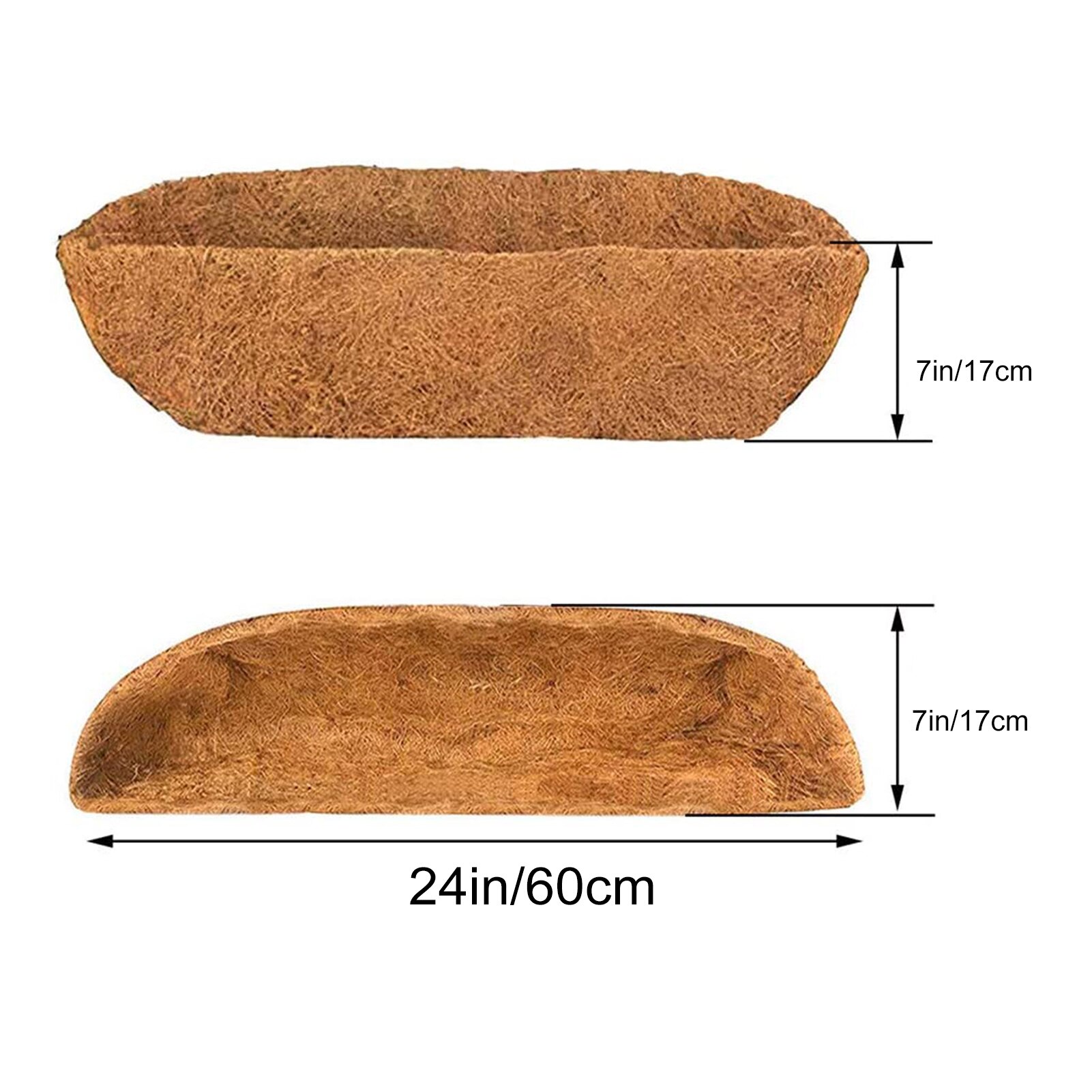 Doublure de jardinière en forme de demi-lune, pour boîte de fenêtre: 24 inches