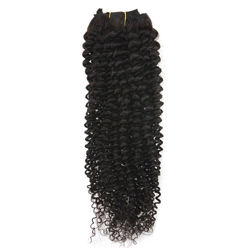 Volledige Shine Kinky Krullend Clip In Hair Extensions Machine Gemaakt Remy Natuurlijke Zwarte Kleur 7 Stuks 100G Clip In haar Voor Zwarte Vrouwen