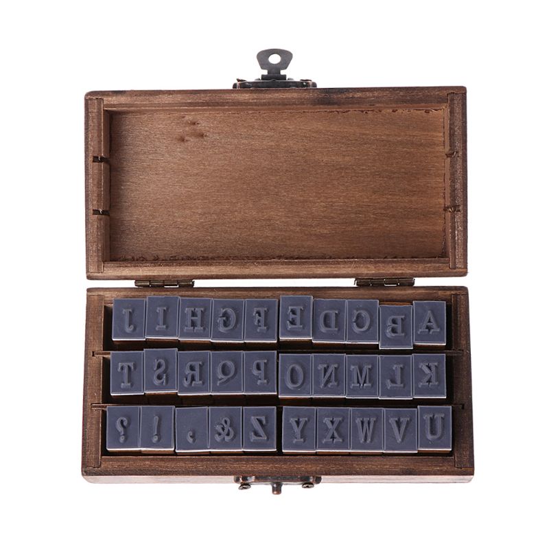 Træforsegling store bogstaver alfabet bogstaver gummistempler sæt vintage