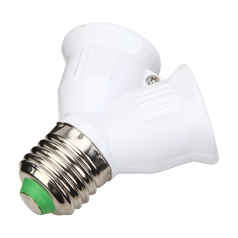 Dual E27 Lamp Holder Bulb Holder Double Socket Base Extend Splitter Plug Halogen Light Lamp Copper Contact Adapter Converter