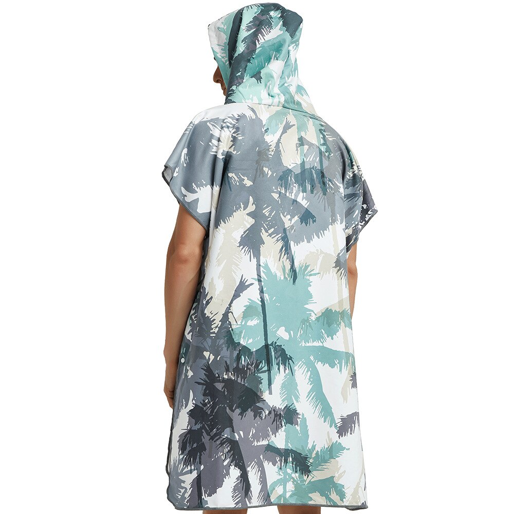 Toalla deportiva con capucha para hombre y mujer, Poncho de secado rápido, albornoz de playa, bata de baño, Sudadera con capucha para Surf, Parka de natación