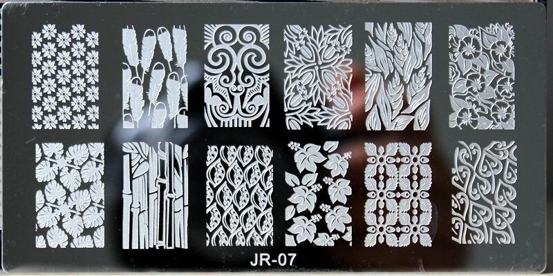 ##0007 Platen Voor Stamping Nail Art Print Stempelen Platen Geometrische Gestreepte Nagellak Template -bloem 07