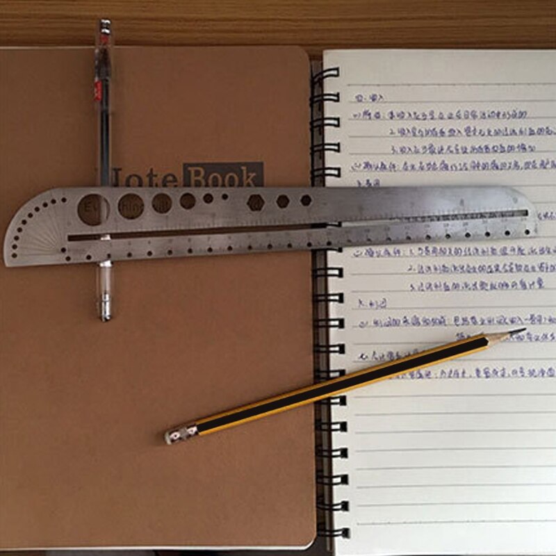 Multifunctional Stainless Steel Angle Protractor Ruler Degree Measuring Tool