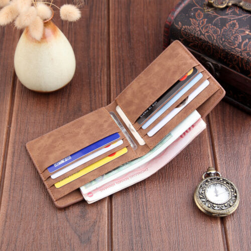 Men's Leather Bifold ID Card Holder Purse Wallet Billfold Handbag Slim Clutch