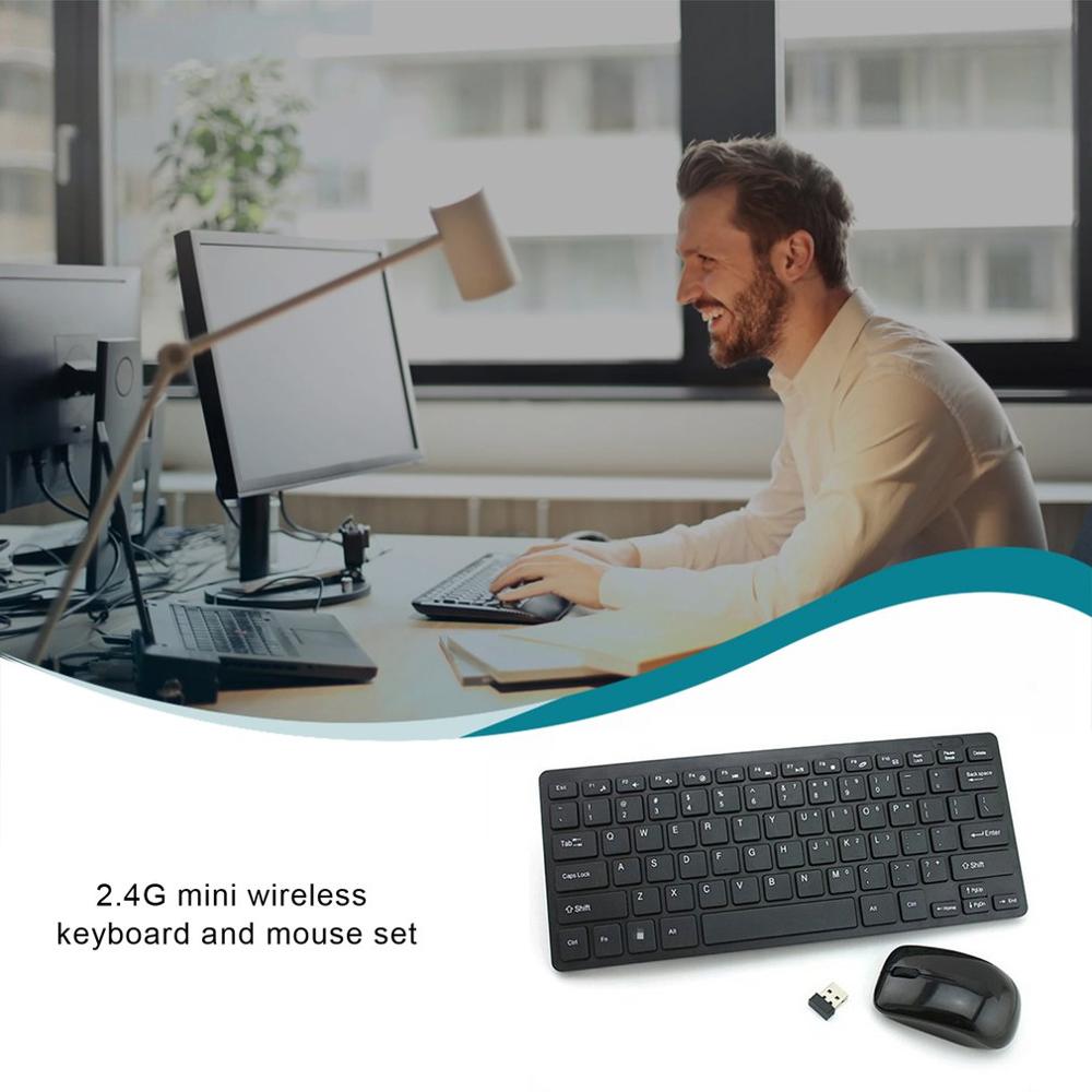 K03 Wireless Keyboard And Mouse Mini Multimedia Keyboard Mouse Combo Set For Notebook Laptop Mac Desktop Office Supplies