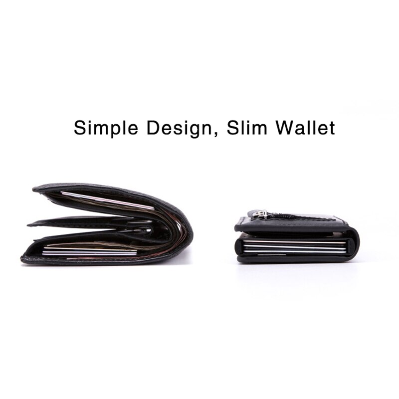 Zovyvol Carbon Fiber Magnetic Closing RFID Anti-Theft Credit Card Holder Men And Women Aluminum Box Smart Wallet