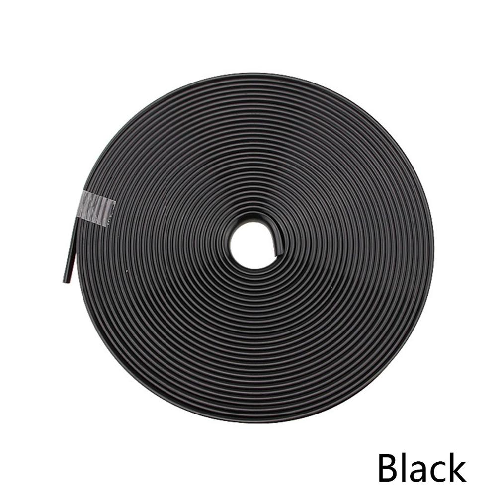 Protector de llantas para coches, moldura de goma para vehículos, tira de decoración de 8m el rollo: 8m Black