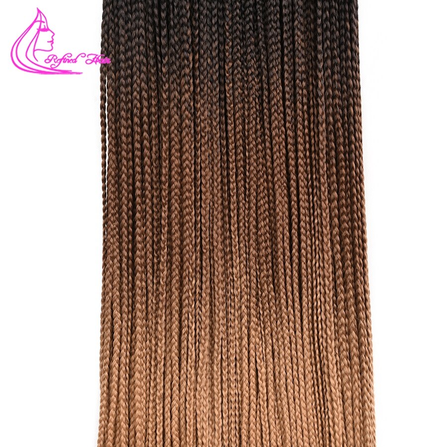Crochet Braids Long Box Braid Ombre Synthetic Braiding Hair extensions High Temperature Fiber braided Hair 22 strands/pc