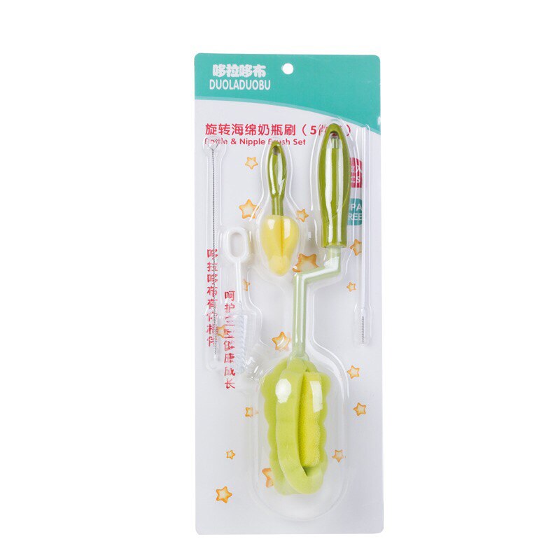 Baby Flasche Und Zitzen Pinsel 5 teile/satz Milch Flasche Pinsel Schwamm Material Hygienische und Praktische Smart mamas wahl: green