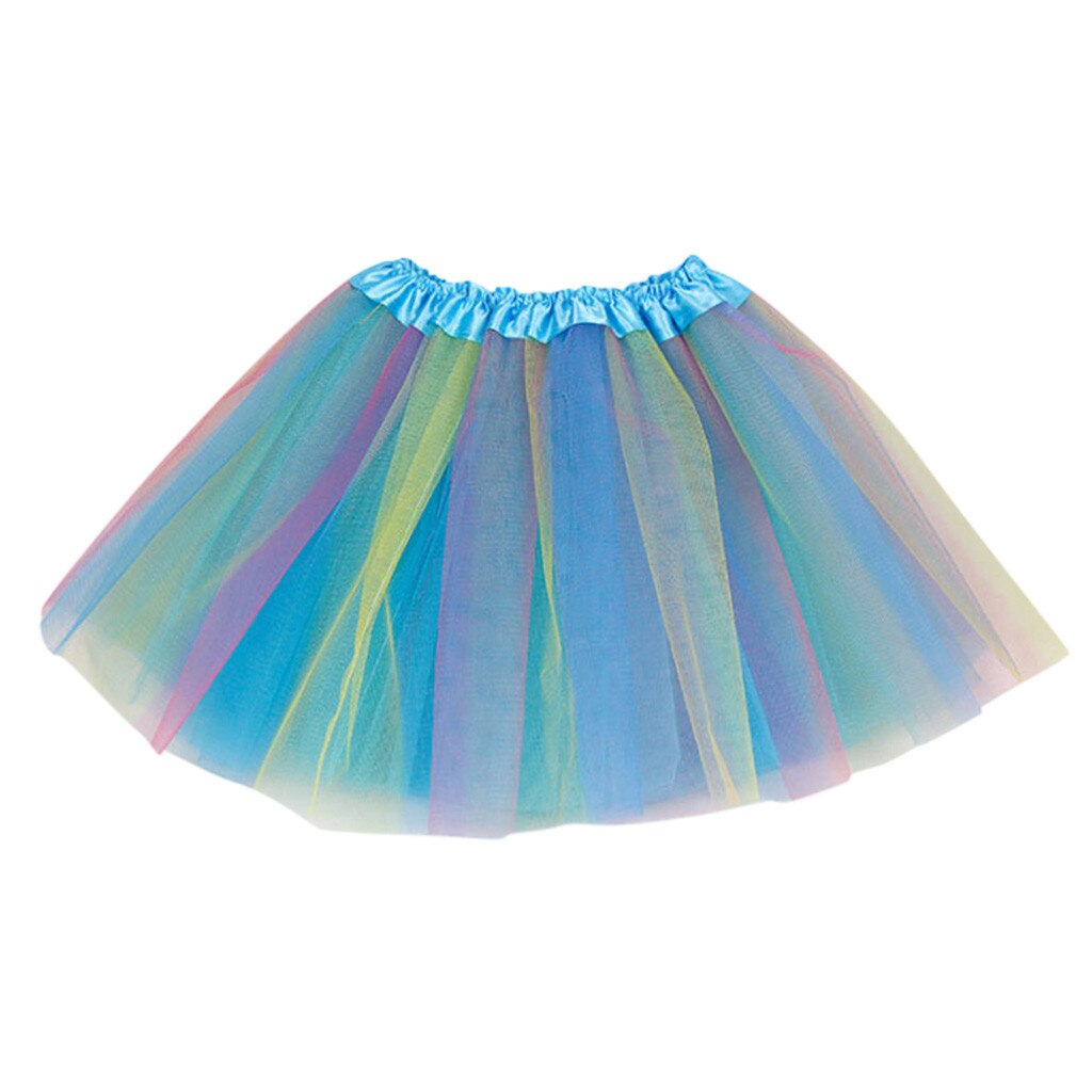 Baby Meisjes Tutu Rok Kinderen Regenboog Baby Rok Voor Party Ballet Dans Kleding Baby Meisjes Multicolor Prinses Tule LL3: Blauw