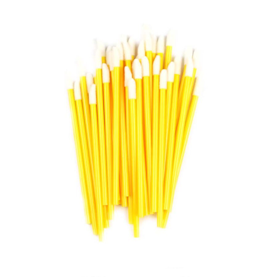50/100 Pcs Disposable Lip Brushes synthetic Hairbrush full size Lipsticks Lipbrush Make up Brushes Cosmetic Makeup Tools: Yellow / 50PCS