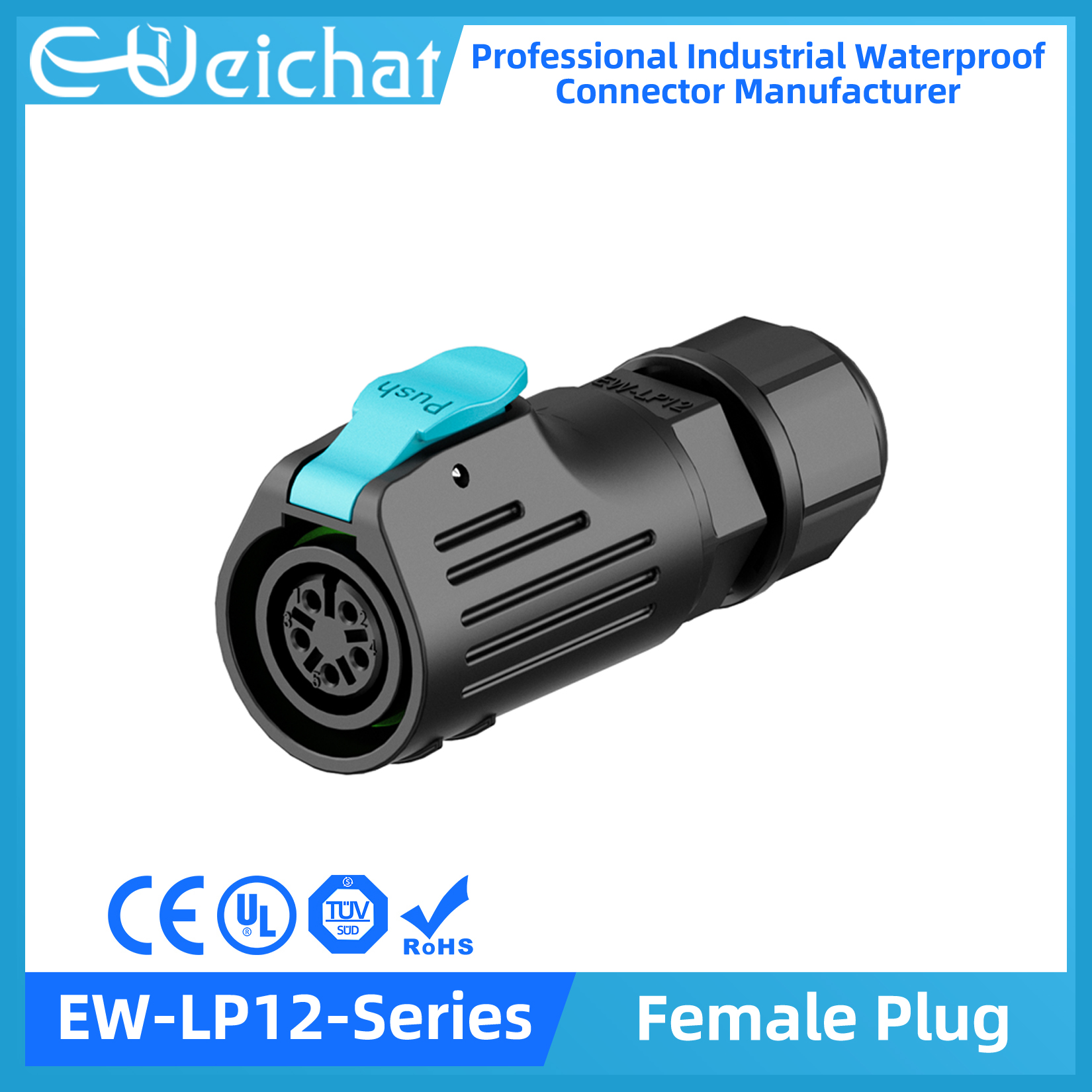 LP12 Waterproof Connector IP68 Industrial Circular Aviation Electrical Connector PBT Shell M12 2-8 Pin Thread Socket: WHITE