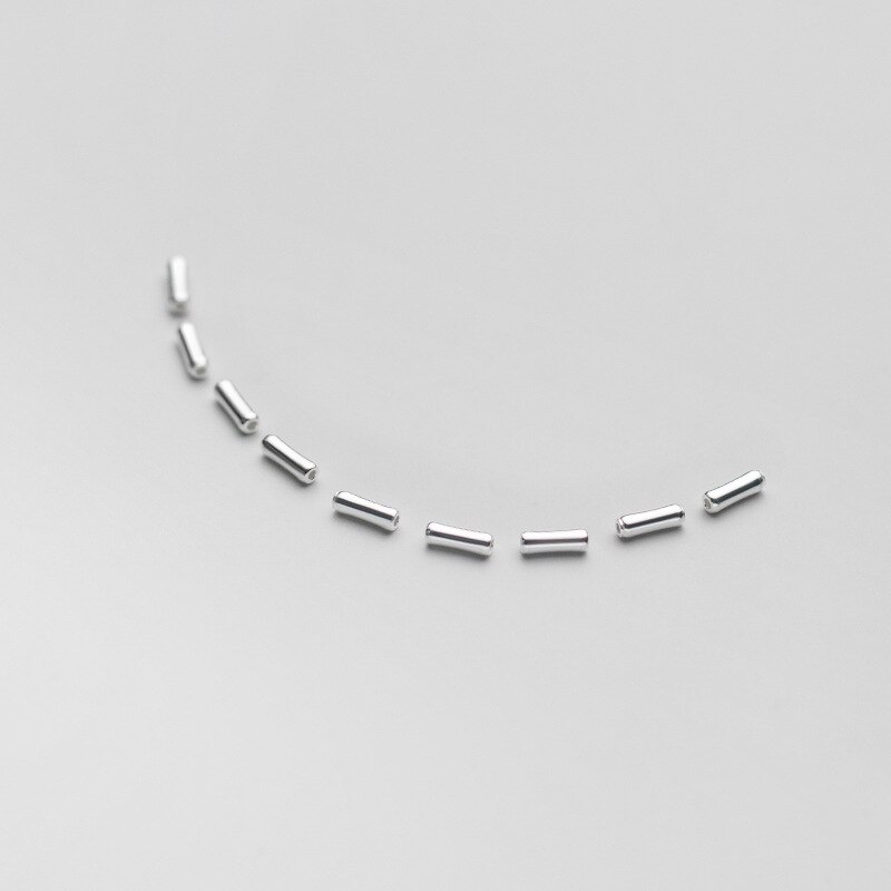 10 Stks/partij 925 Sterling Zilveren Korte Buis Kleine Losse Kralen 6.3Mm S925 Zilveren Armbanden Spacers Kralen Diy Sieraden Maken: Default Title