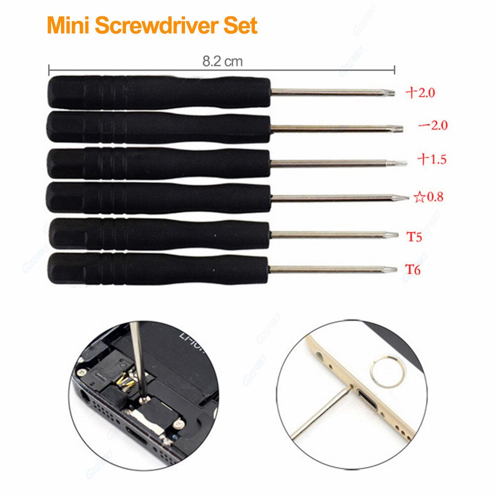 GZERMA – Kit de démontage de réparation de téléphone portable, ensemble d&#39;outils de réparation de téléphone portable avec 6 Mini tournevis pour iPhone, Kit de bricolage
