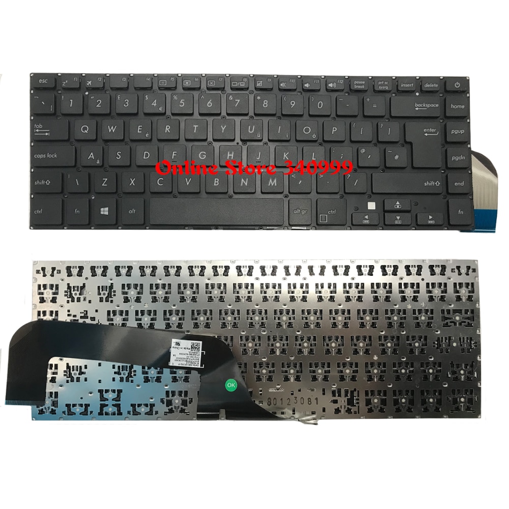 keyboard For ASUS VivoBook 15 X505BA X505 X505BP Black UK