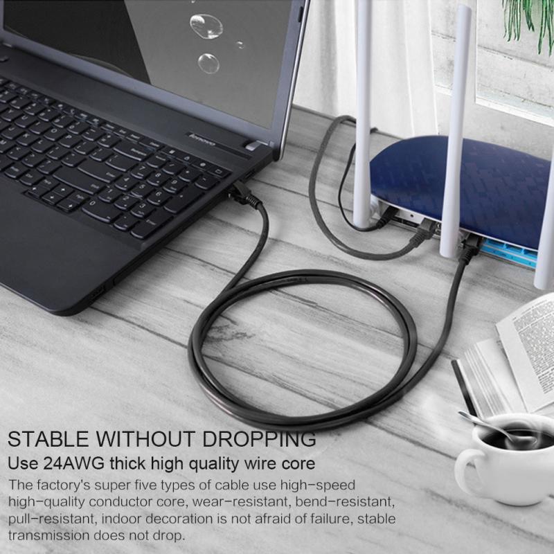 Ethernet Cable 1M 2M 3M 5M Cable CAT-5e RJ45 Patch LAN Cable Router Computer Cables Extender Black Cable Connector TXTB1