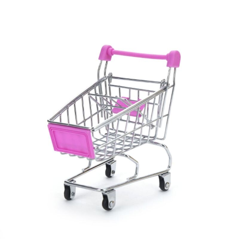 Mini carrito de mano para supermercado, carrito de compras, cesta de almacenamiento de imitación para niños