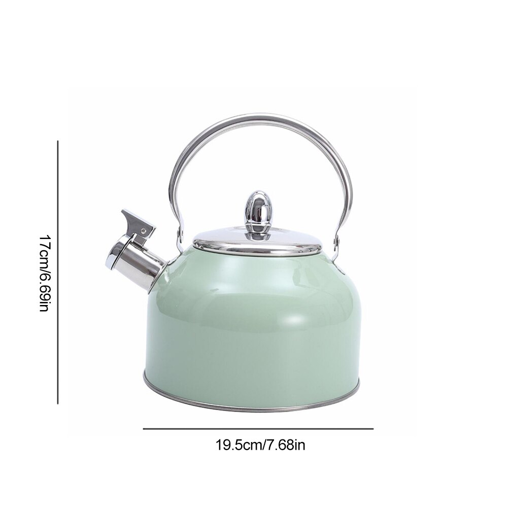 Bouilloire à thé en acier inoxydable, théière universelle en forme de citrouille noire, avec poignée résistante à la chaleur, pour toutes les cuisinières, 3,5 l: 2.5L Green