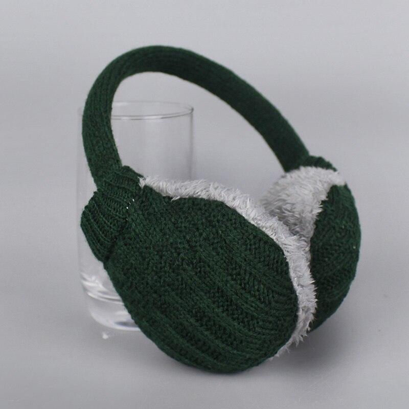 Vintervarme høreværn strikkede børne øreværn til drenge høreværn til piger baby ørevarmere: Grøn