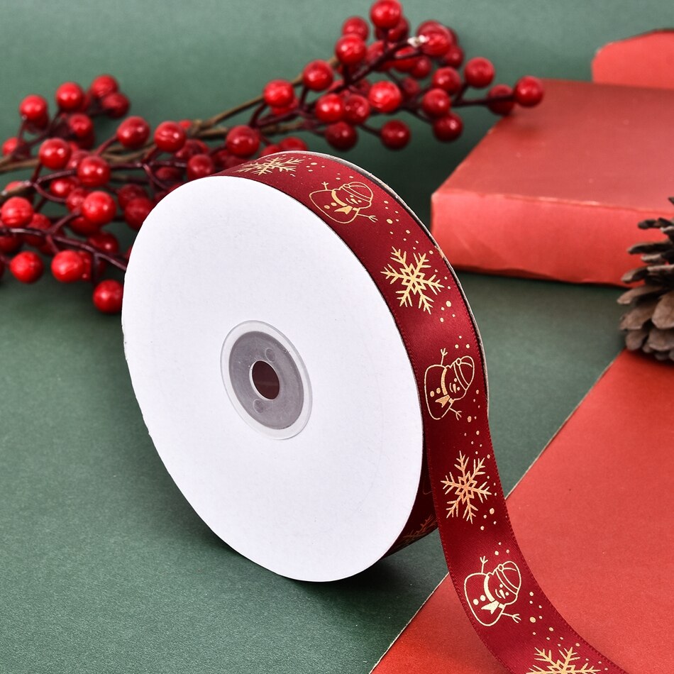 5Yards 25mm Printed Satin Ribbons Tape Bows Crafts DIY Natural Ribbon Sewing Clothing Christmas Wedding Party Decoration: 07  5Yards