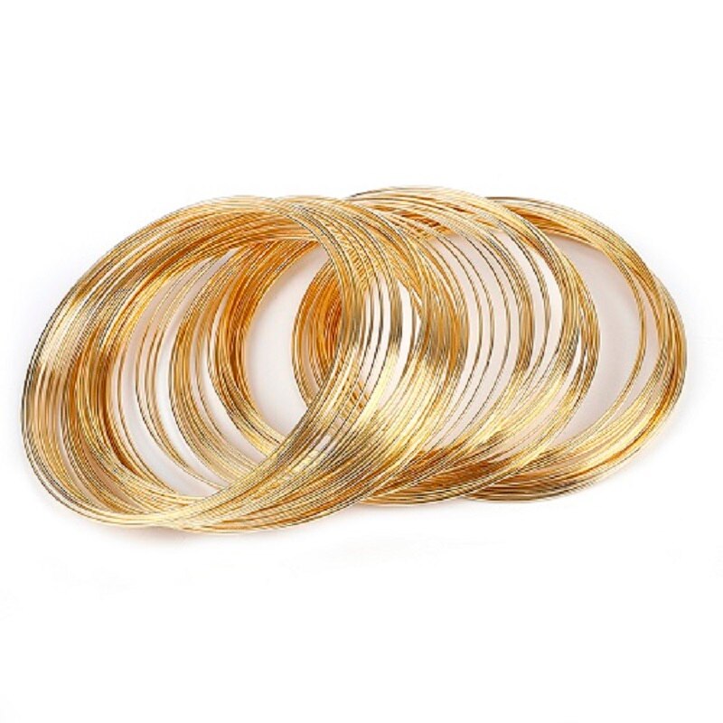 100 løkker 0.6mm memory beading ståltråd til gør-det-selv smykker fund armbånd armbånd fremstilling tilbehør