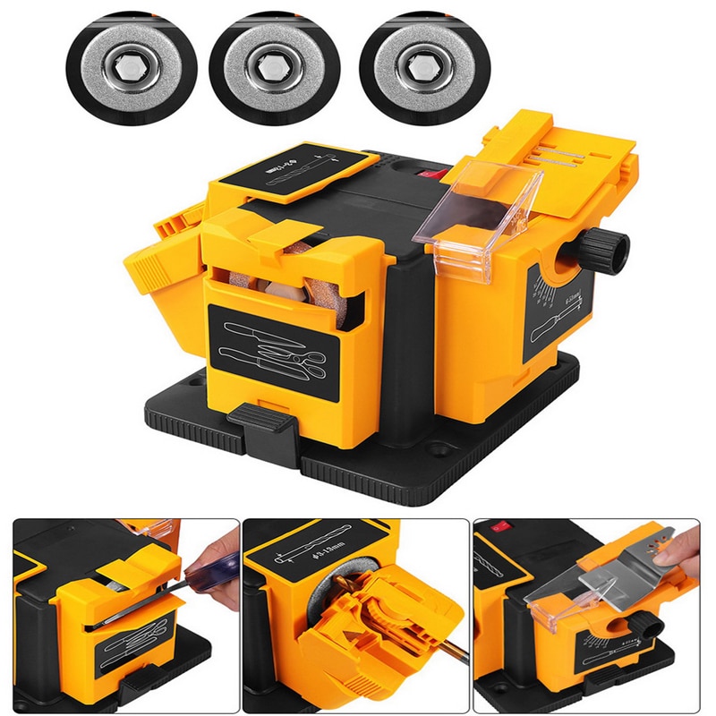 3 in1Multifunction Electric Knife Sharpener Drill Sharpening Machine Knife Scissor Sharpener Power Grinding Whetstone Grindstone