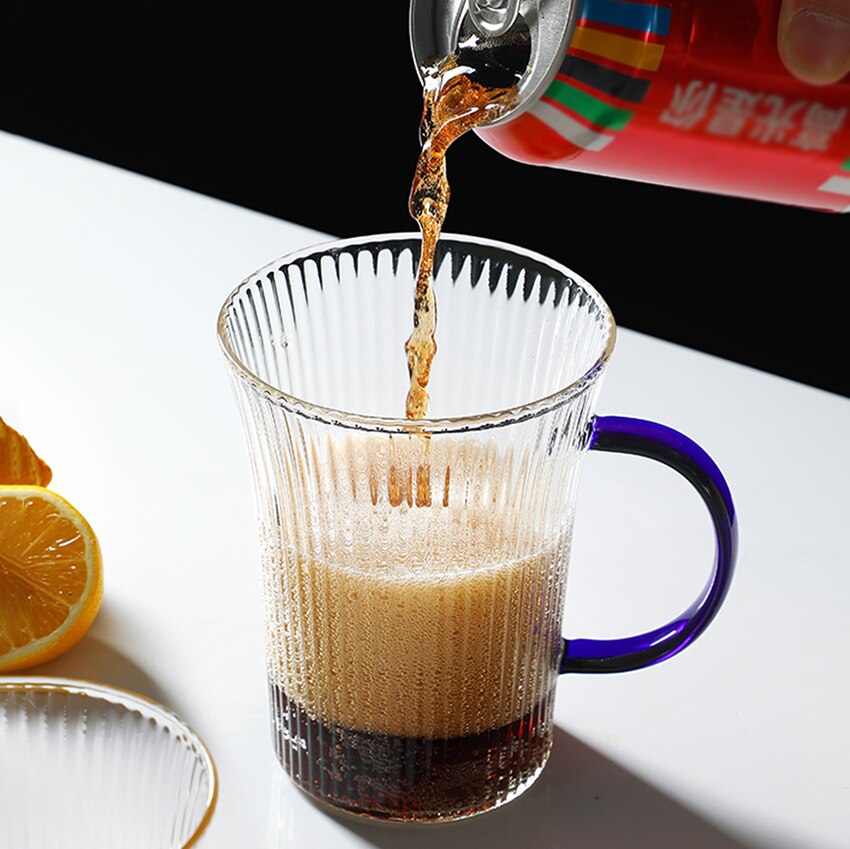 1Pc Vertical café verre tasse résistant à la chaleur café lait tasse multi-usages Transparent bière jus tasses thé verre tasse Drinkware